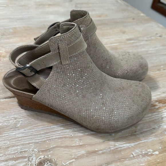 Birkenstock Papillio Esra Wedge Leather Boho Clog Sz 38 - Picture 2 of 12